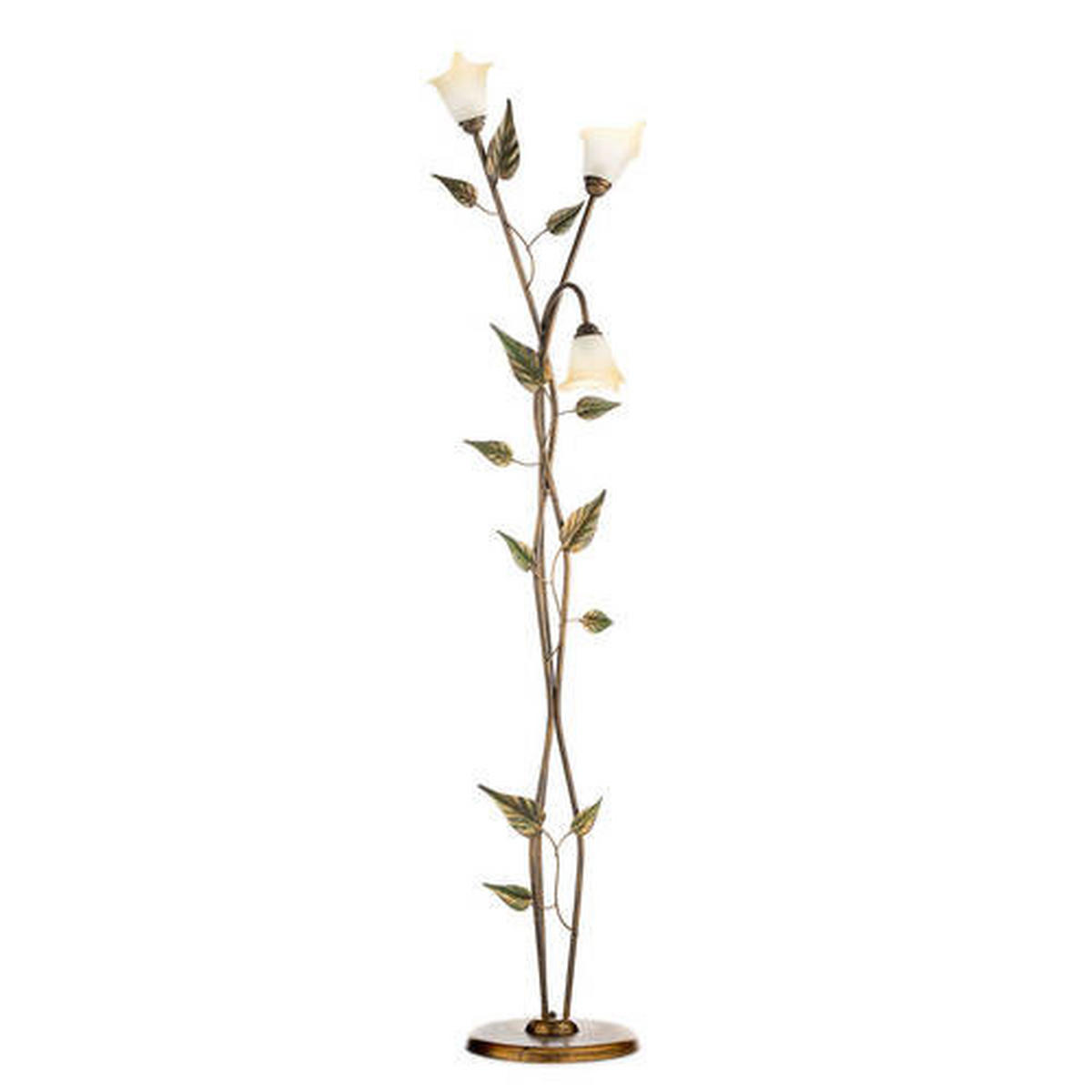 STEHLEUCHTE 55/175 cm    - Bronzefarben/Olivgrün, ROMANTIK / LANDHAUS, Glas/Metall (55/175cm)