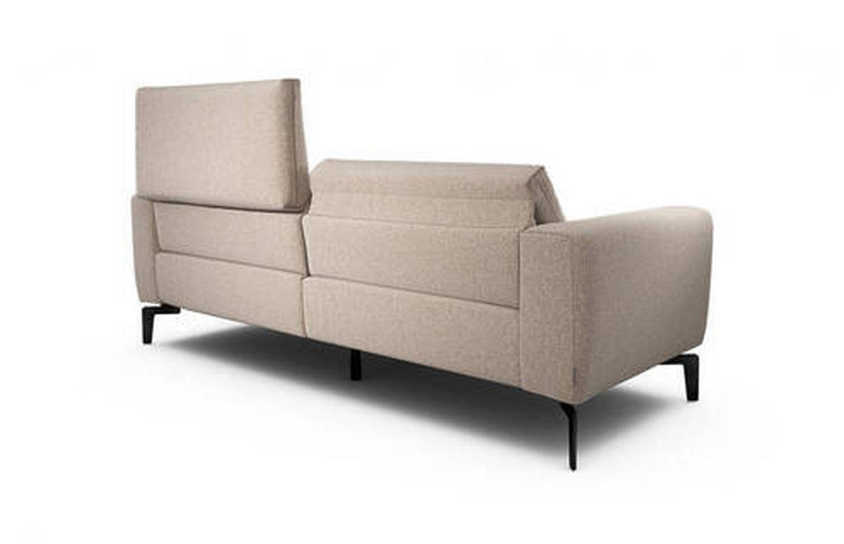 2,5-SITZER in Chenille Sandfarben  - Sandfarben/Schwarz, Design, Textil/Metall (220/86/86-94cm) - SENSOO