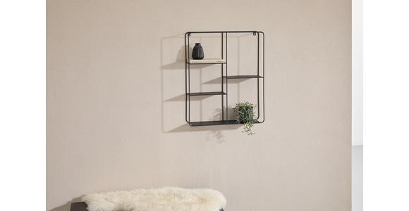 WANDREGAL 50/60/12 cm  - Schwarz, Basics, Metall (50/60/12cm) - Landscape