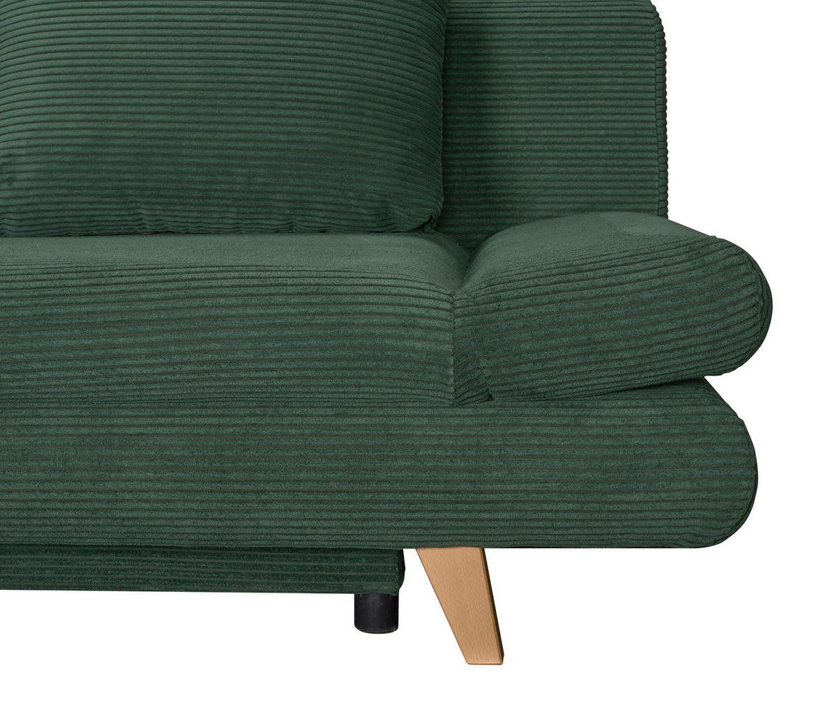 SCHLAFSOFA  mit Schlafen auf Sitzhöhe, haustierfreundlicher Bezug Cord Dunkelgrün  - Dunkelgrün/Buchefarben, KONVENTIONELL, Holz/Textil (200/75/85cm) - Carryhome