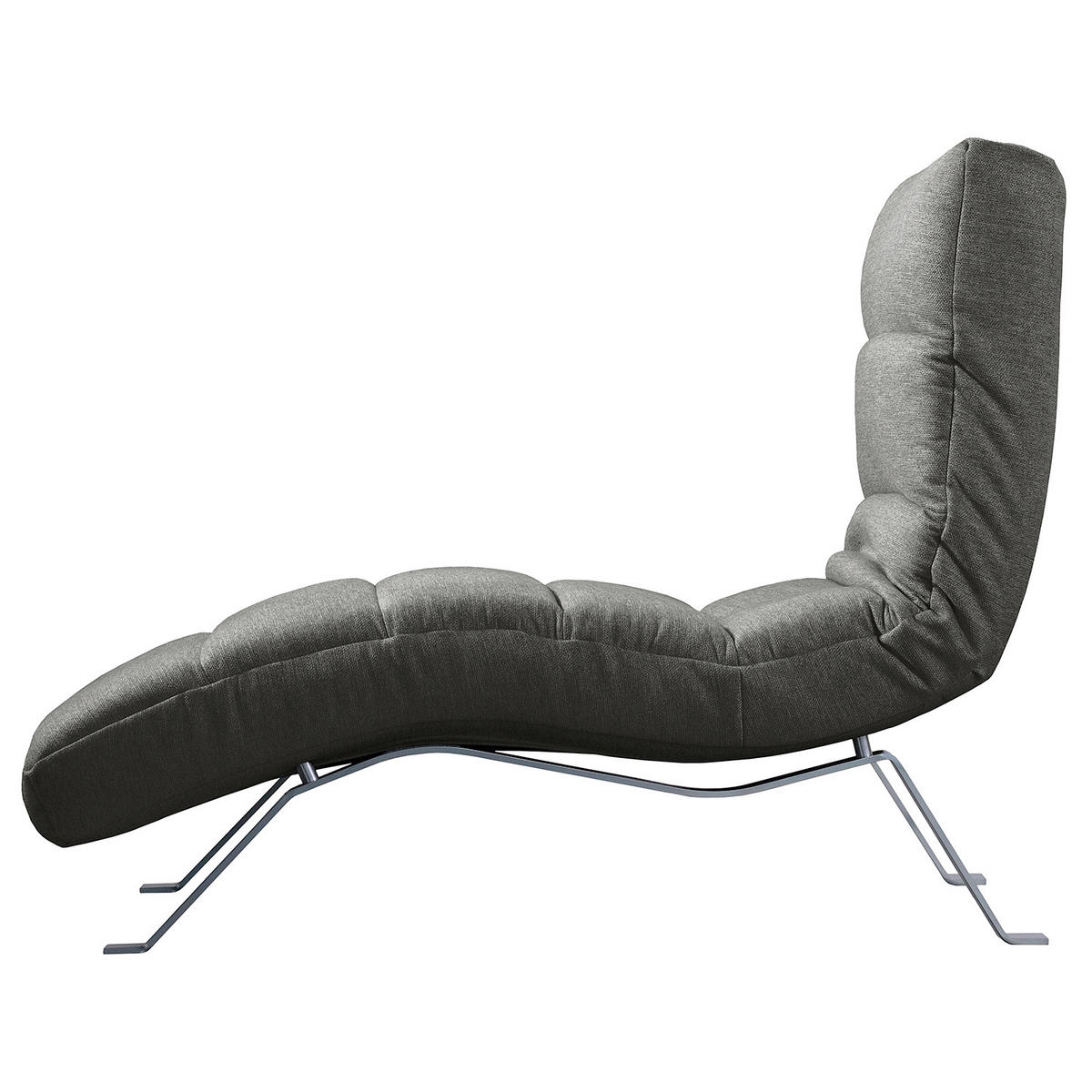 RELAXLIEGE SWING Webstoff Dunkelgrau  - Dunkelgrau/Silberfarben, Design, Textil/Metall (65/65/171cm) - Livetastic