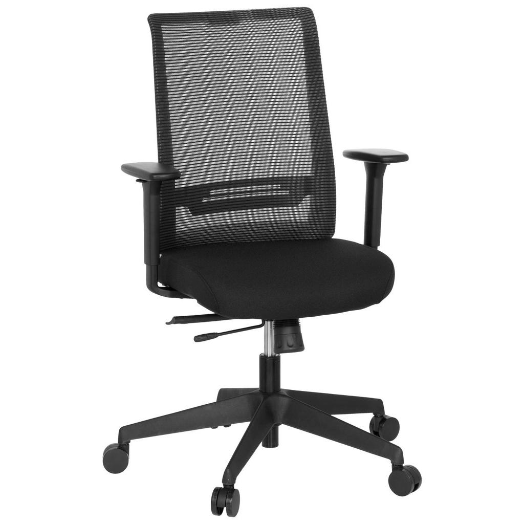 MID.YOU OTOČNÁ STOLIČKA, sieťovina, plochá tkanina, čierna