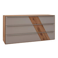 SIDEBOARD Sonia  in 182/90/47 cm  - Schlammfarben/Edelstahlfarben, Design, Glas/Holz (182/90/47cm) - Valnatura