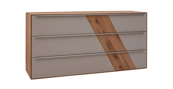 SIDEBOARD Sonia 182/90/47 cm 2 Schublade(n)  - Schlammfarben/Edelstahlfarben, Design, Glas/Holz (182/90/47cm) - Valnatura