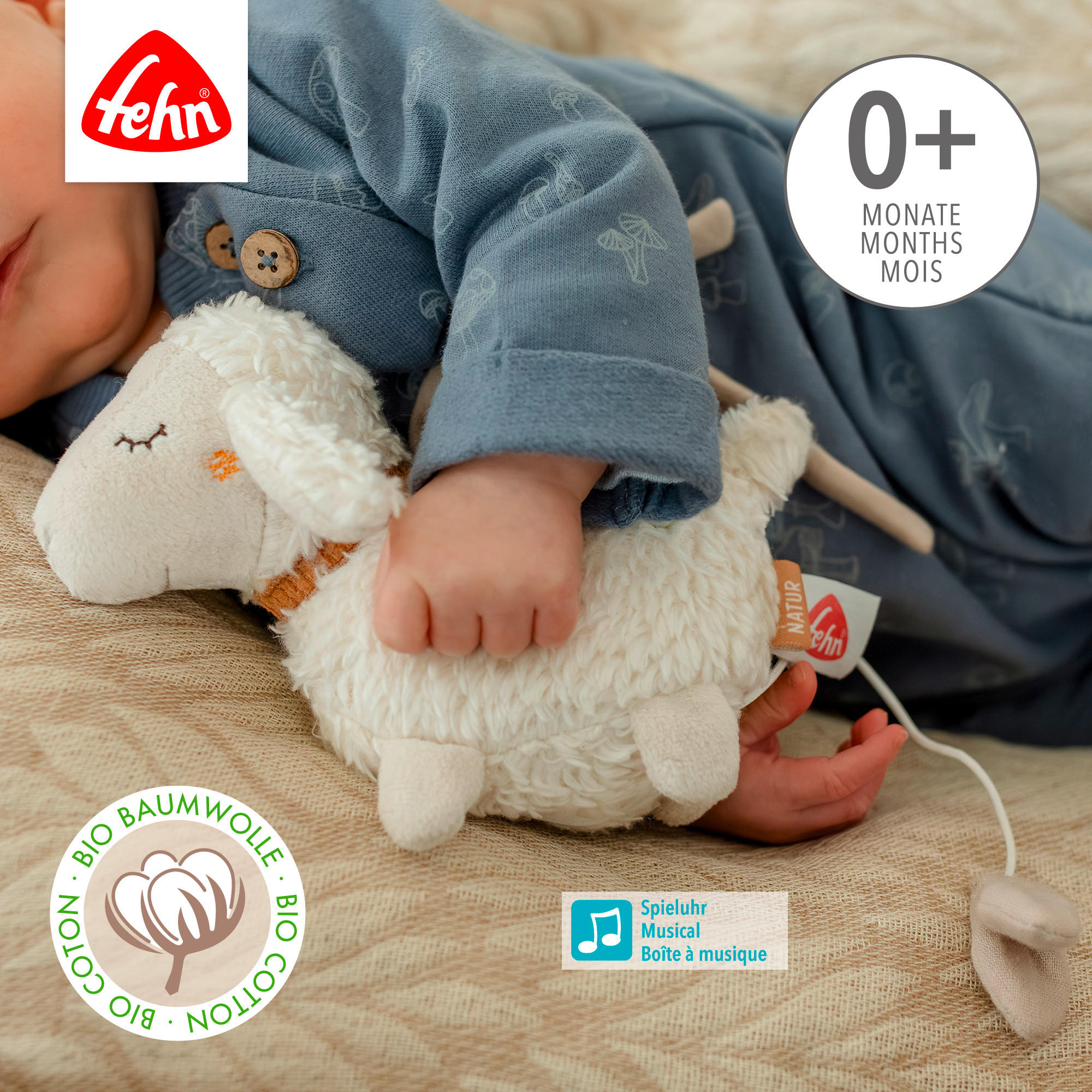 SPIELUHR fehnNATUR  - Weiß, Basics, Textil (17/14cm) - Fehn