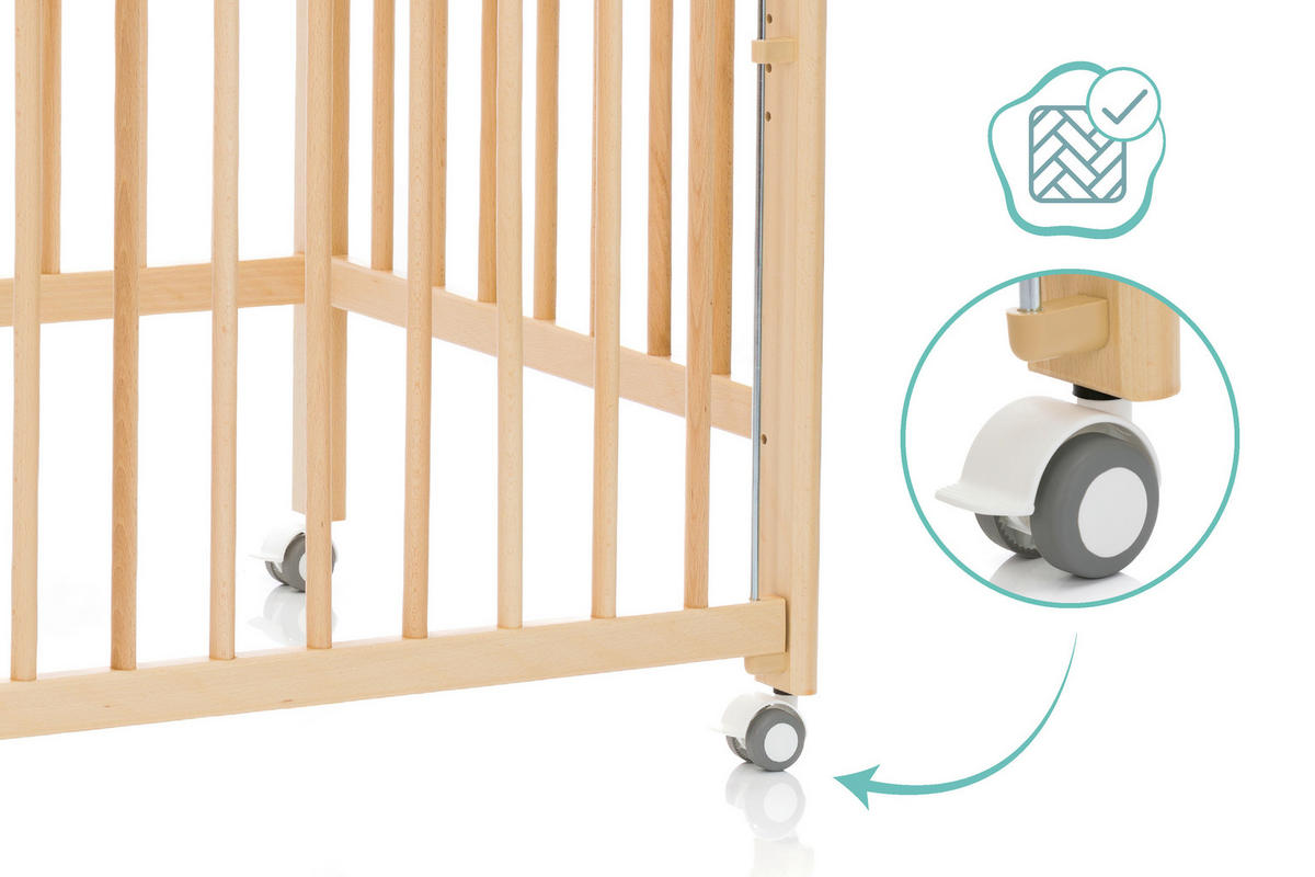 BEISTELLBETT Nena  125/63/91 cm  - Naturfarben, Basics, Holz (125/63/91cm) - Fillikid