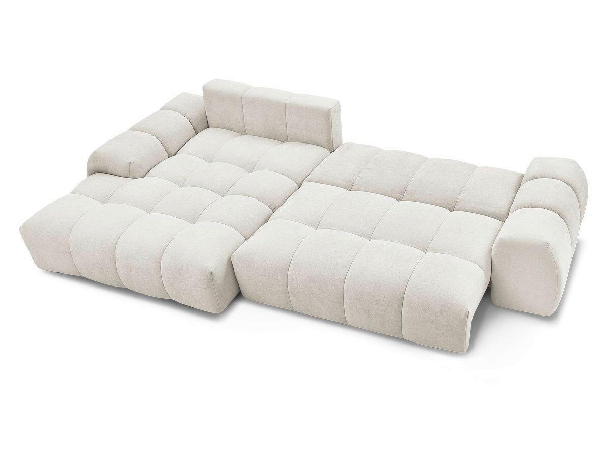 ECKSCHLAFSOFA EVEREST  mit Rücken echt, Armteil links, Armteil rechts Struktur Beige  - Beige/Schwarz, MODERN, Kunststoff/Textil (318/180cm) - Livetastic