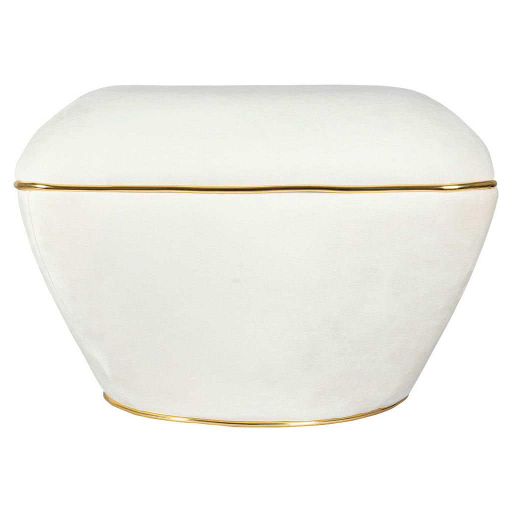 Thumbnail - Kayoom Hocker, Gold, Beige, Textil, 42.5 cm, Wohnzimmer, Hocker, Sitzhocker