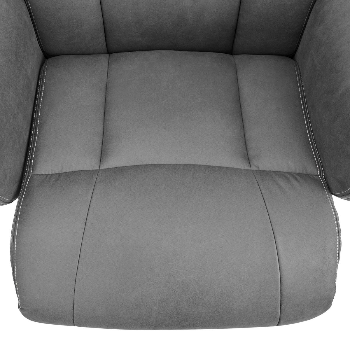 CHEFSESSEL Velours Schwarz  - Schwarz, MODERN, Kunststoff/Textil (84/120-128/85cm) - MID.YOU