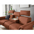 TRAPEZSOFA in Echtleder Cognac  - Cognac/Schwarz, KONVENTIONELL, Leder/Metall (221/103/95cm) - Dieter Knoll