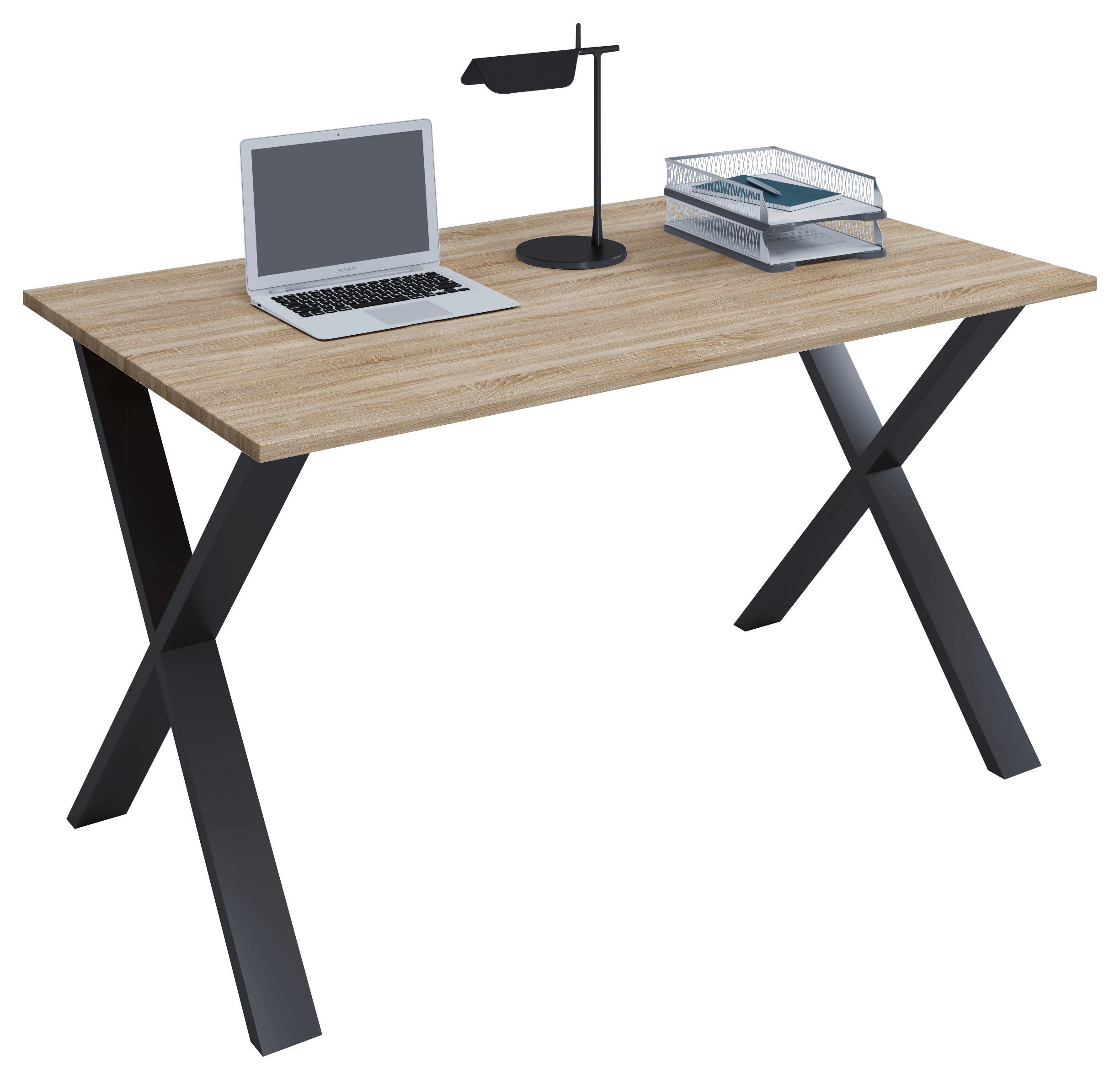 SCHREIBTISCH 110/50/76 cm Schwarz, Sonoma Eiche  - Schwarz/Sonoma Eiche, MODERN, Holzwerkstoff/Metall (110/50/76cm) - MID.YOU