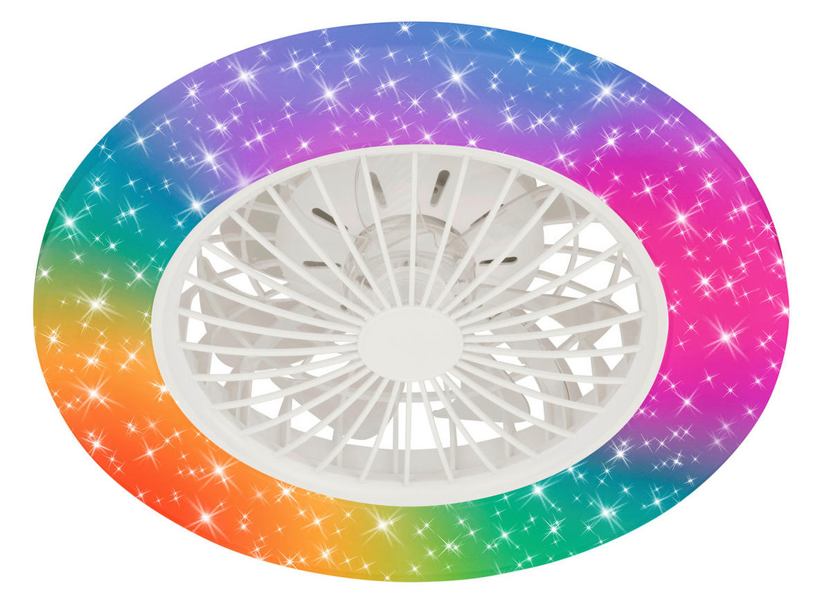 DECKENVENTILATOR 48.5/14.5 cm   - Weiß, Design, Kunststoff (48.5/14.5cm)