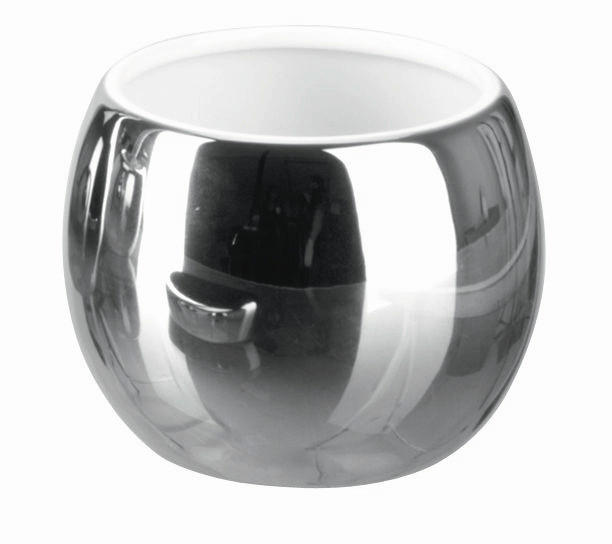 Pahar Pentru Periuțe De Dinți ceramică  - culoare inox, Basics, ceramică (9/7,5cm) - Sadena