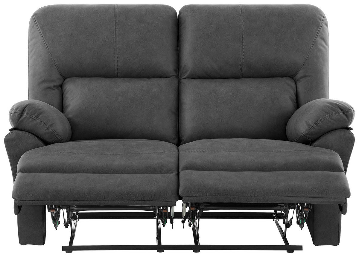 SITZGARNITUR Mikrofaser Grau  - Schwarz/Grau, KONVENTIONELL, Textil/Metall - Livetastic