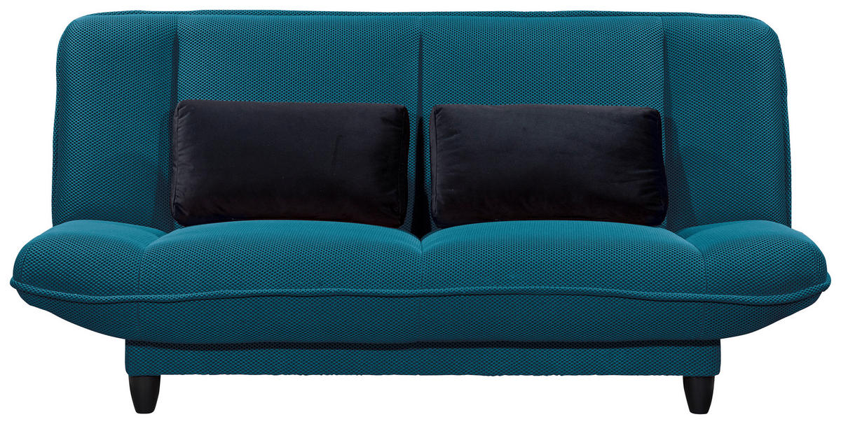 SCHLAFSOFA  in Webstoff Petrol  - Petrol/Schwarz, KONVENTIONELL, Kunststoff/Textil (200/88/90cm) - MID.YOU