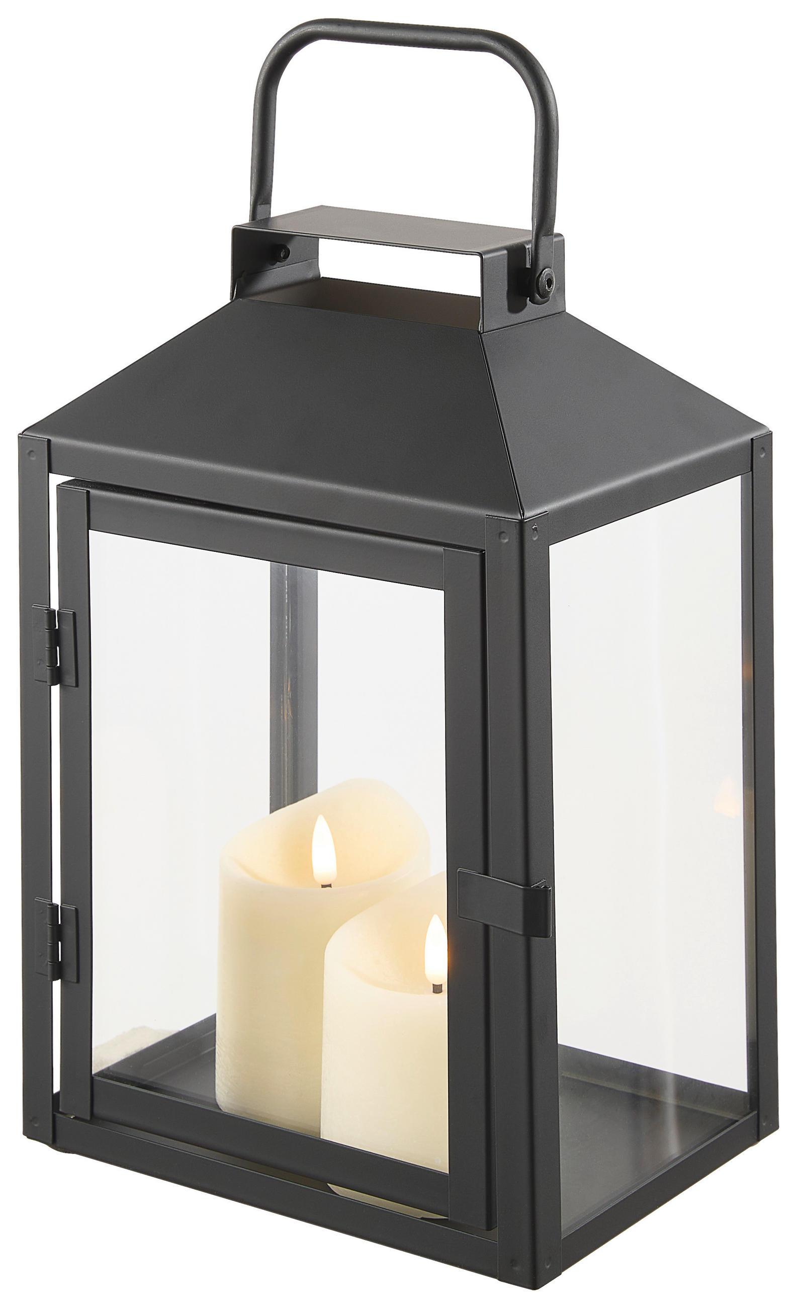 LATERNE - Schwarz, Basics, Glas/Metall (20/31,5/16cm) - Ambia Home