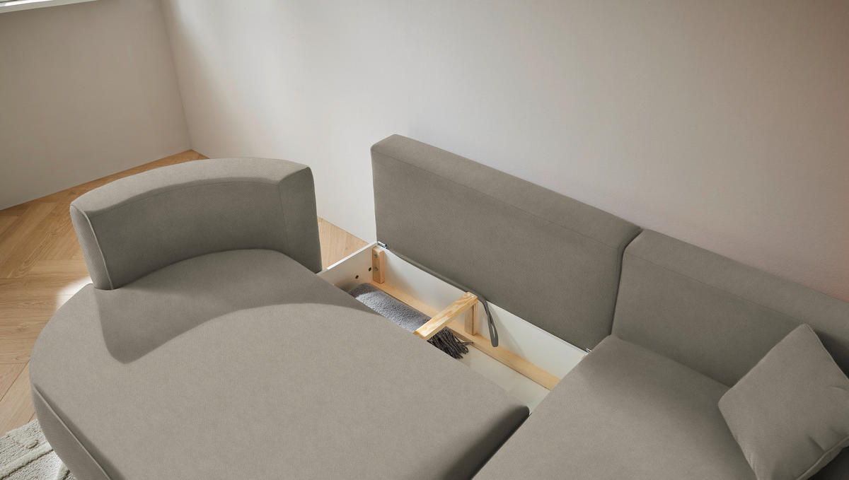 ECKSOFA in Webstoff Braun  - Schwarz/Braun, Modern, Kunststoff/Textil (284/183cm) - Welnova