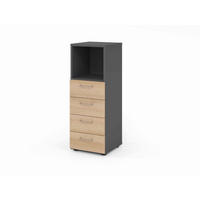 AKTENSCHRANK Graphitfarben, Eichefarben  - Eichefarben/Graphitfarben, Basics, Holzwerkstoff (40/110/41,7cm) - Venda