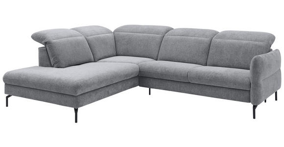 ECKSOFA Grau Flachgewebe  - Schwarz/Grau, Design, Textil/Metall (233/299cm) - Dieter Knoll