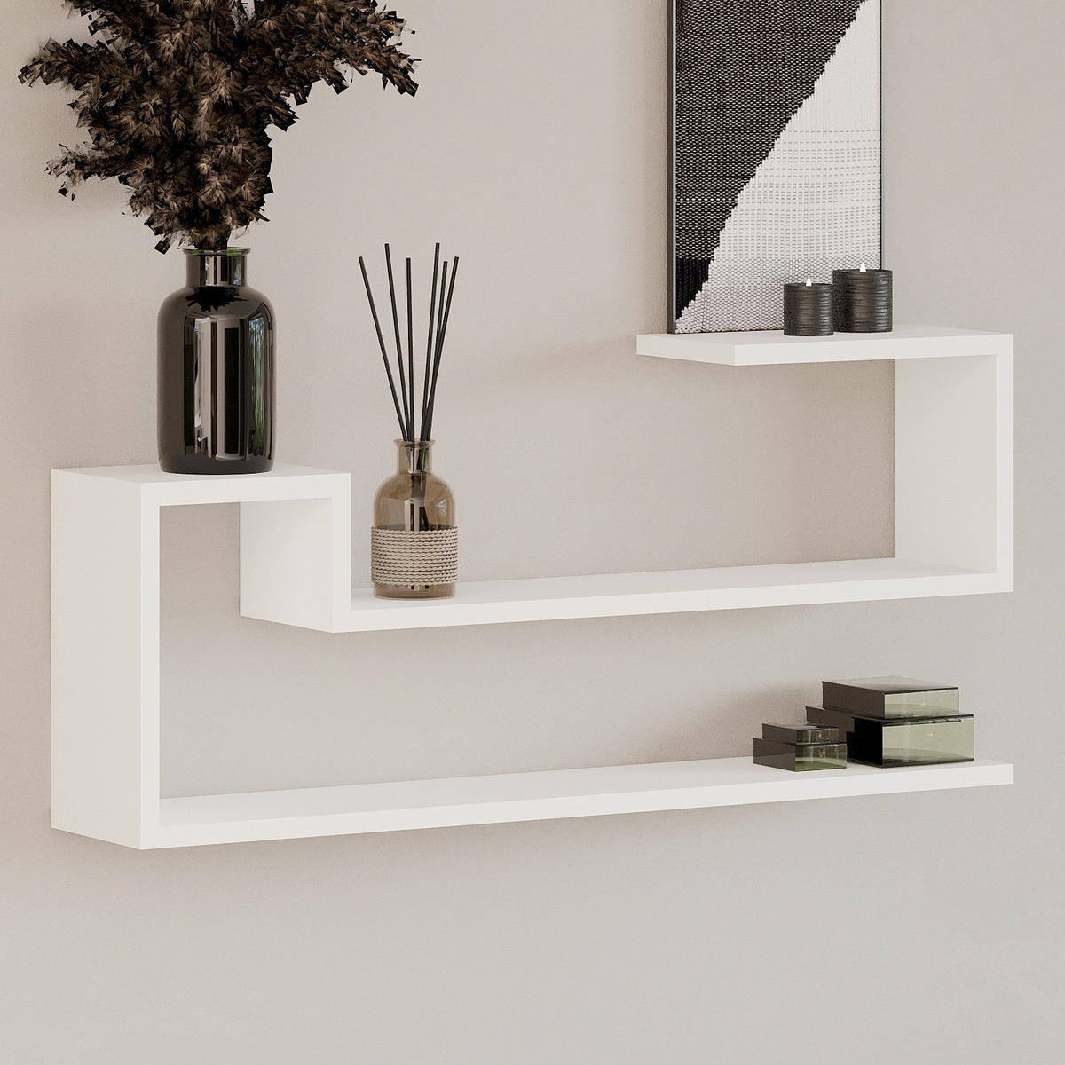 WANDREGAL Weiß  - Weiß, Design, Holzwerkstoff (90/41,2/17cm) - Livetastic