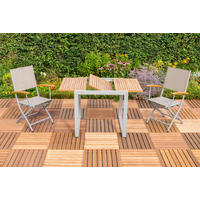 ZAHRADNÍ STŮL, dřevo, kov, 80-120/74/70 cm - barvy stříbra/barvy akácie, Konvenční, kov/dřevo (80-120/74/70cm) - Gardenson