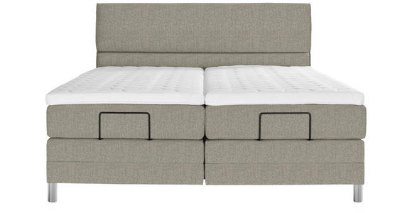 BOXSPRINGBETT 180/200 cm  in Greige  - Chromfarben/Greige, KONVENTIONELL, Kunststoff/Textil (180/200cm) - Voleo