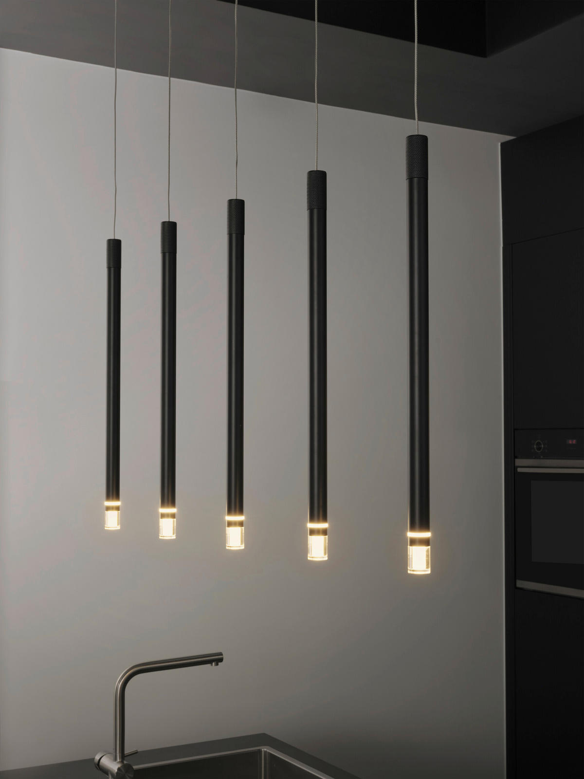 LED-PENDELLEUCHTE 85/8/150 cm  - Schwarz, Design, Kunststoff/Metall (85/8/150cm) - Osram