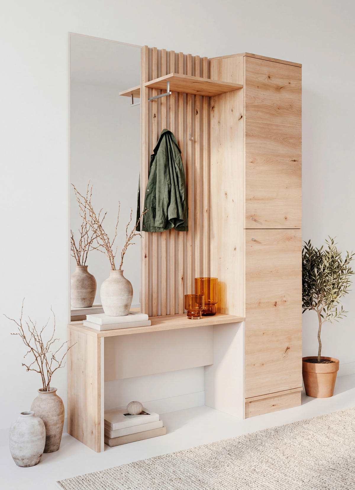 GARDEROBE 122/190/37 cm  - Kaschmir/Eiche Artisan, Modern, Glas/Holzwerkstoff (122/190/37cm) - MID.YOU