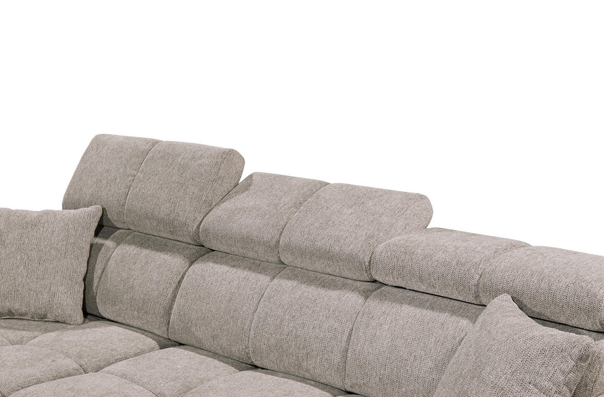 ECKSOFA in Chenille Graubraun  - Graubraun/Schwarz, Konventionell, Kunststoff/Textil (172/268cm) - MID.YOU
