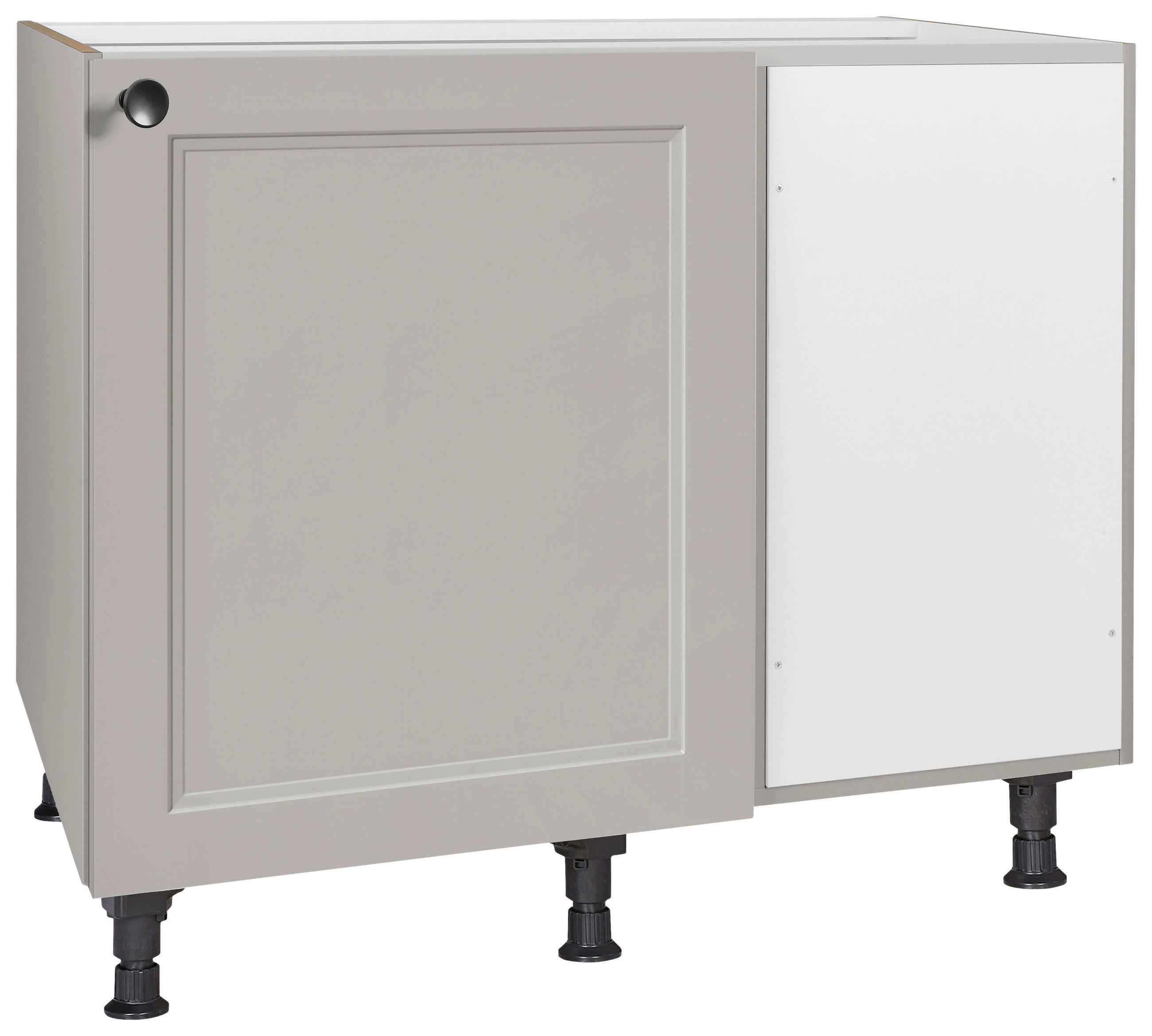 ECKUNTERSCHRANK 125/87/65 cm  - Schwarz/Grau, MODERN, Holzwerkstoff/Metall (125/87/65cm) - Nobilia