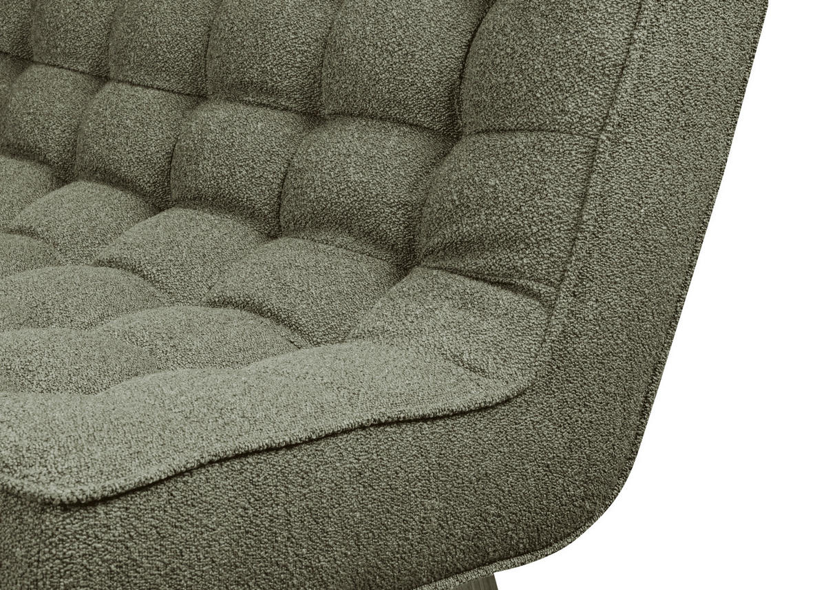 SITZBANK 183/90/79 cm Webstoff Grün Eiche vollmassiv  - Eichefarben/Grün, Design, Holz/Textil (183/90/79cm) - Linea Natura