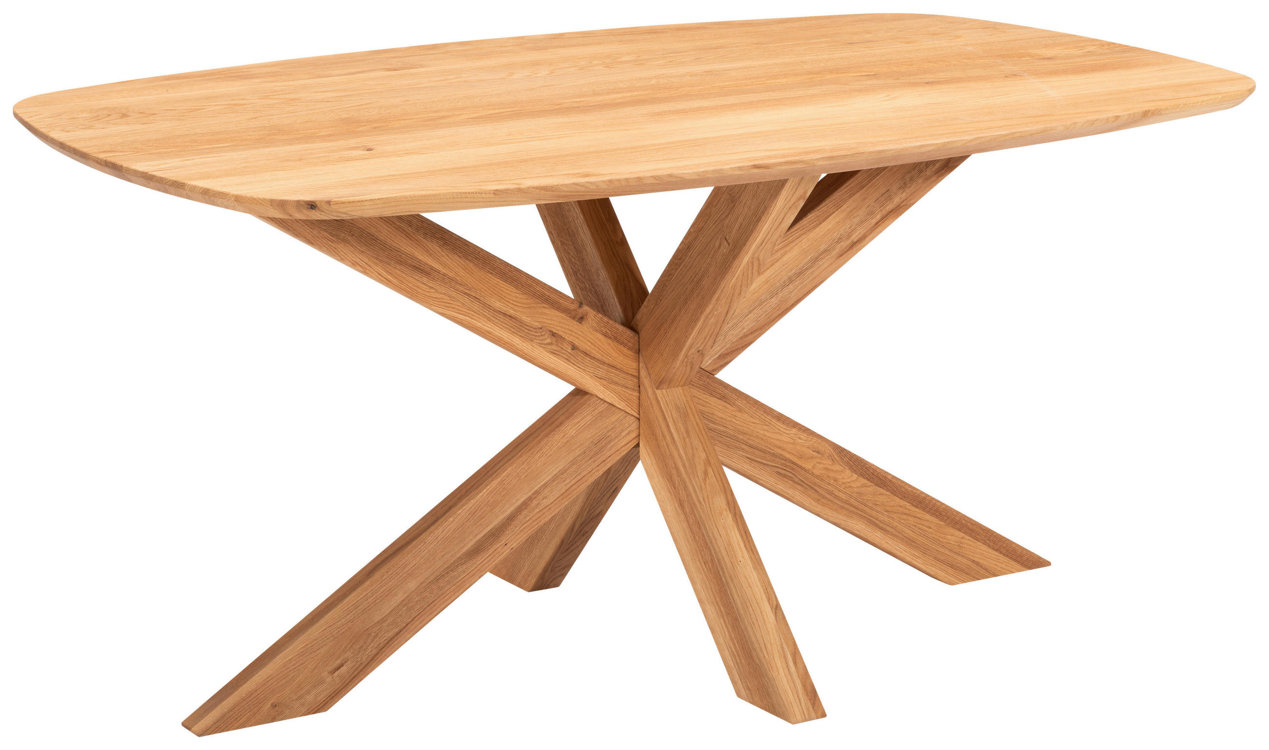 ESSTISCH Eiche vollmassiv oval Eichefarben  - Eichefarben, Design, Holz (160/100/76cm) - Welnova