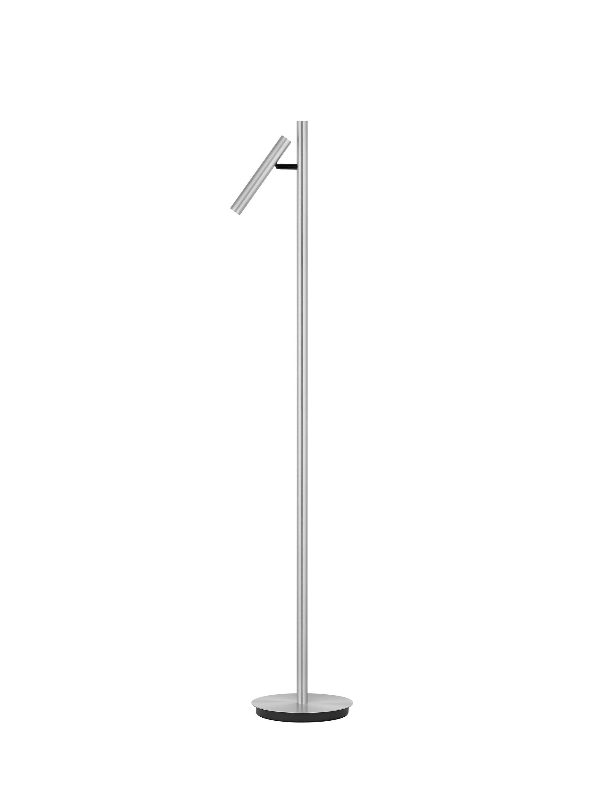 LED-STEHLEUCHTE Arne 22/134 cm   - Alufarben, MODERN, Metall (22/134cm) - elements by BANKAMP