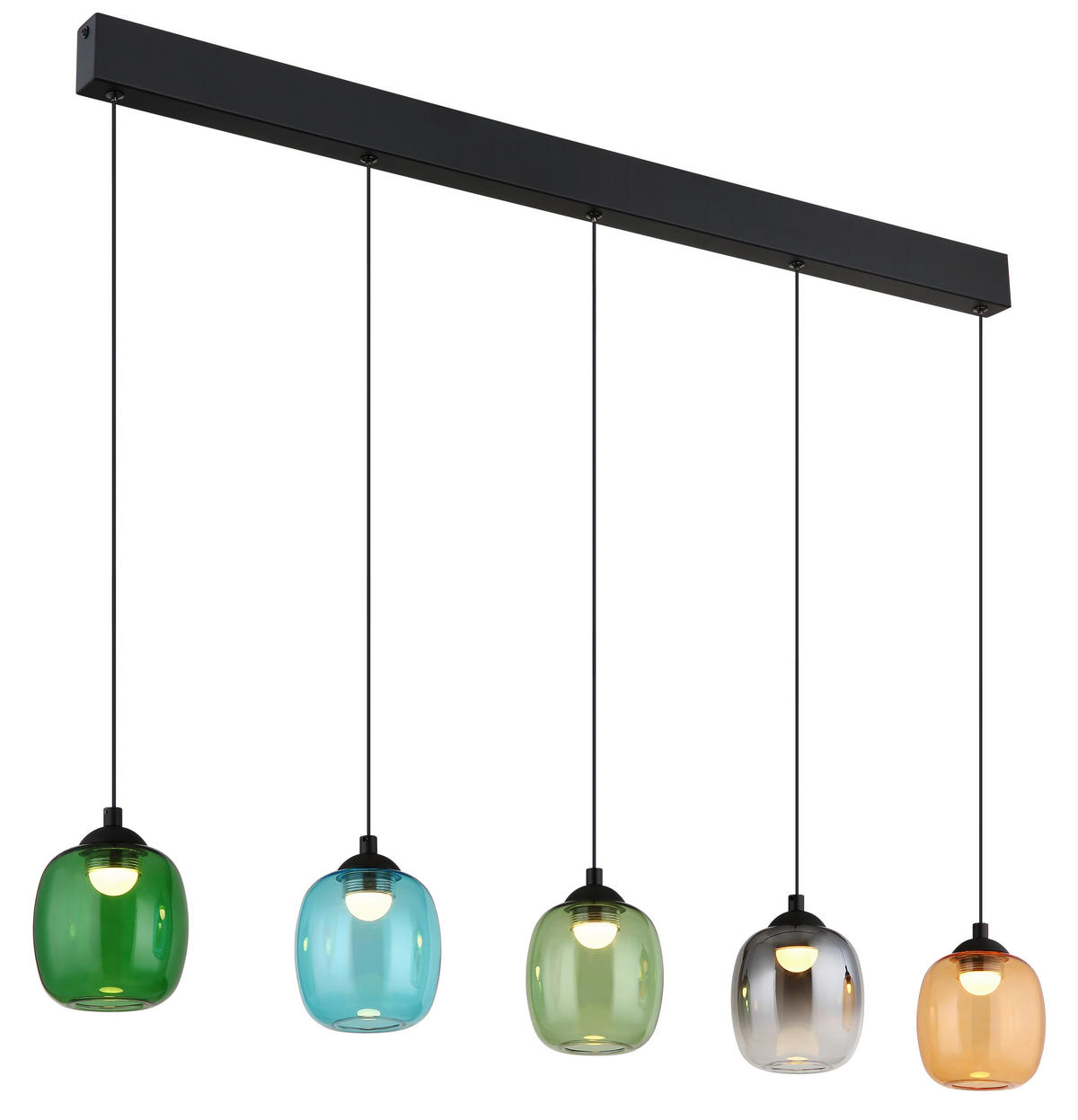 LED-HÄNGELEUCHTE 102/12/150 cm  - Blau/Dunkelgrün, Basics, Glas/Kunststoff (102/12/150cm)