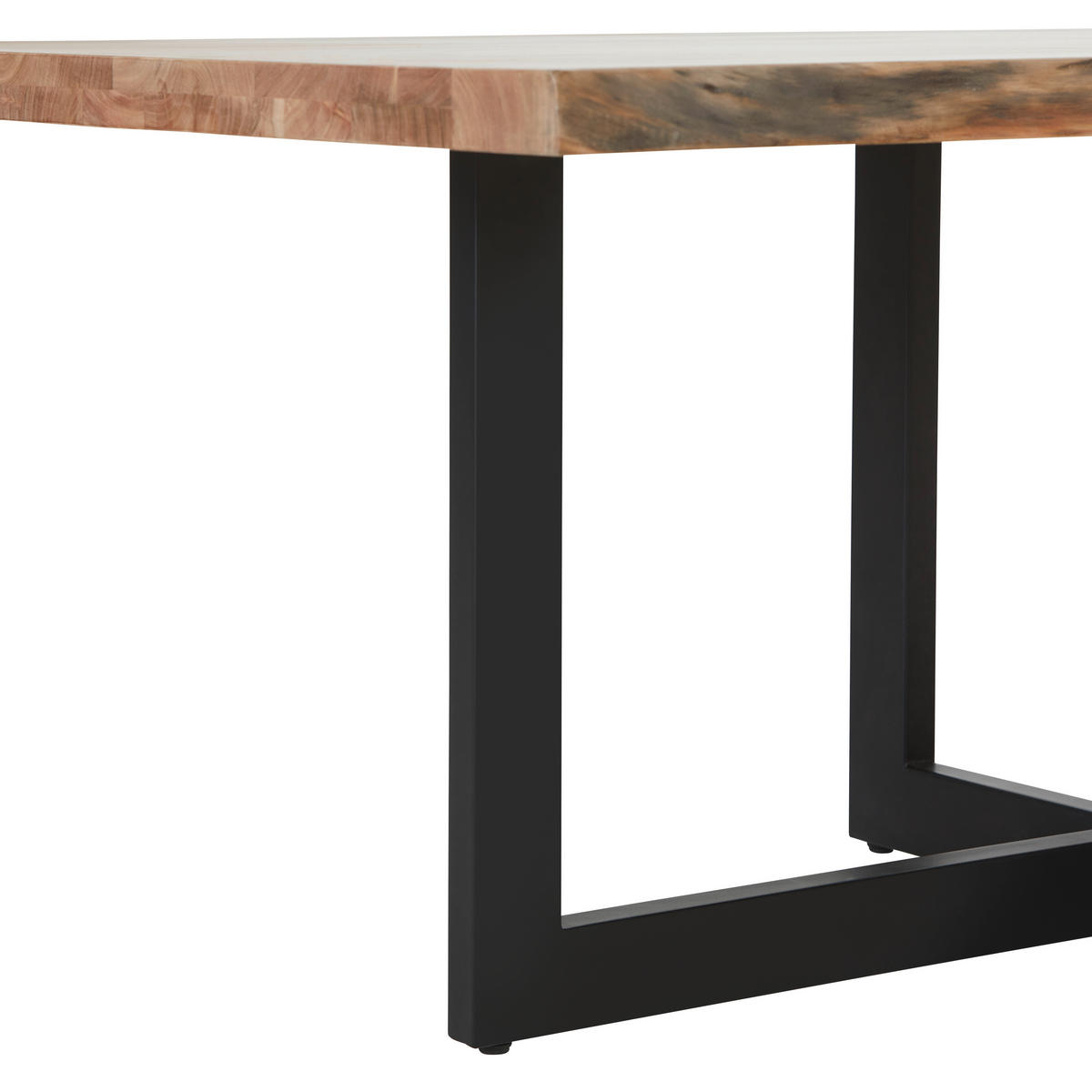 JEDÁLENSKÝ STÔL, akácia, čierna, farba akácie, 200/100/76 cm - čierna/farba akácie, Lifestyle, kov/drevo (200/100/76cm) - Landscape