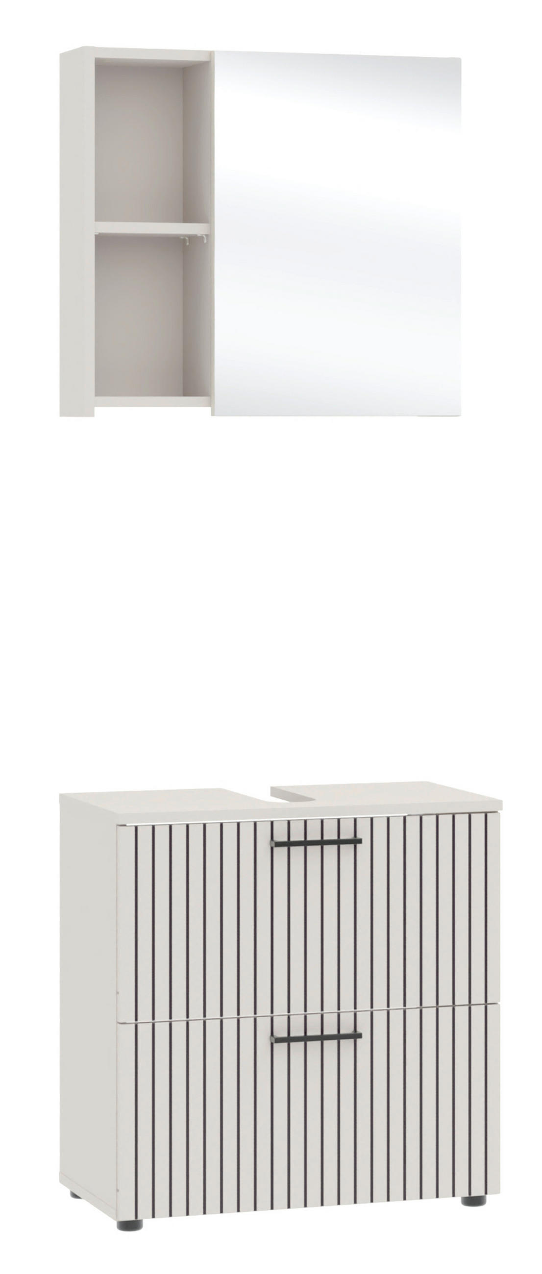 BADEZIMMER  in 60 cm  - Kaschmir/Schwarz, Trend, Glas/Holzwerkstoff (60cm) - Respekta