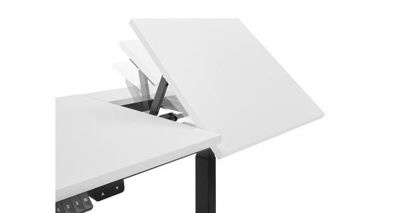 SCHREIBTISCH 120/77/66-129 cm Schwarz, Weiß höhenverstellbar, Kabeldurchlass, Memoryschalter  - Schwarz/Weiß, MODERN, Holzwerkstoff/Metall (120/77/66-129cm) - Carryhome