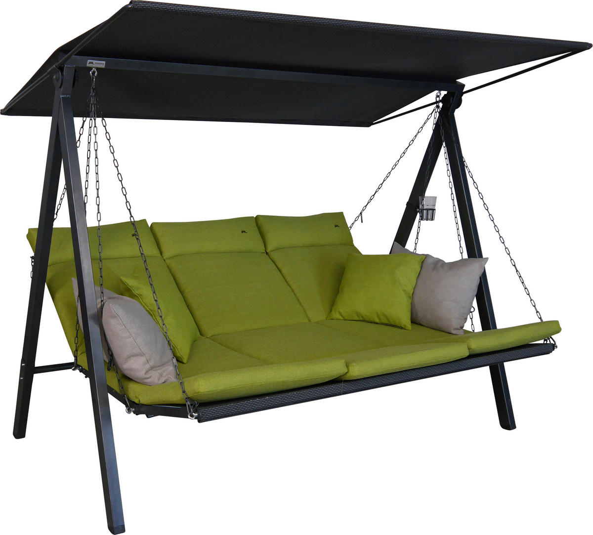 HOLLYWOODSCHAUKEL 210/160/145 cm  - Dunkelgrau/Anthrazit, Basics, Textil/Metall (210/160/145cm) - Boxxx