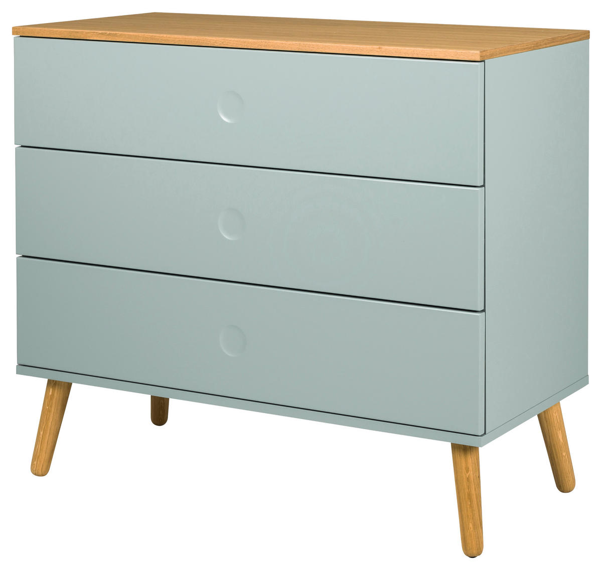 KOMMODE Dot  in 90/79/43 cm  - Eichefarben/Mintgrün, Design, Holzwerkstoff (90/79/43cm)