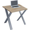 SKRIVBORD 80/50/76 cm  i silver, Sonoma ek  - Sonoma ek/silver, Modern, metall/trämaterial (80/50/76cm) - MID.YOU