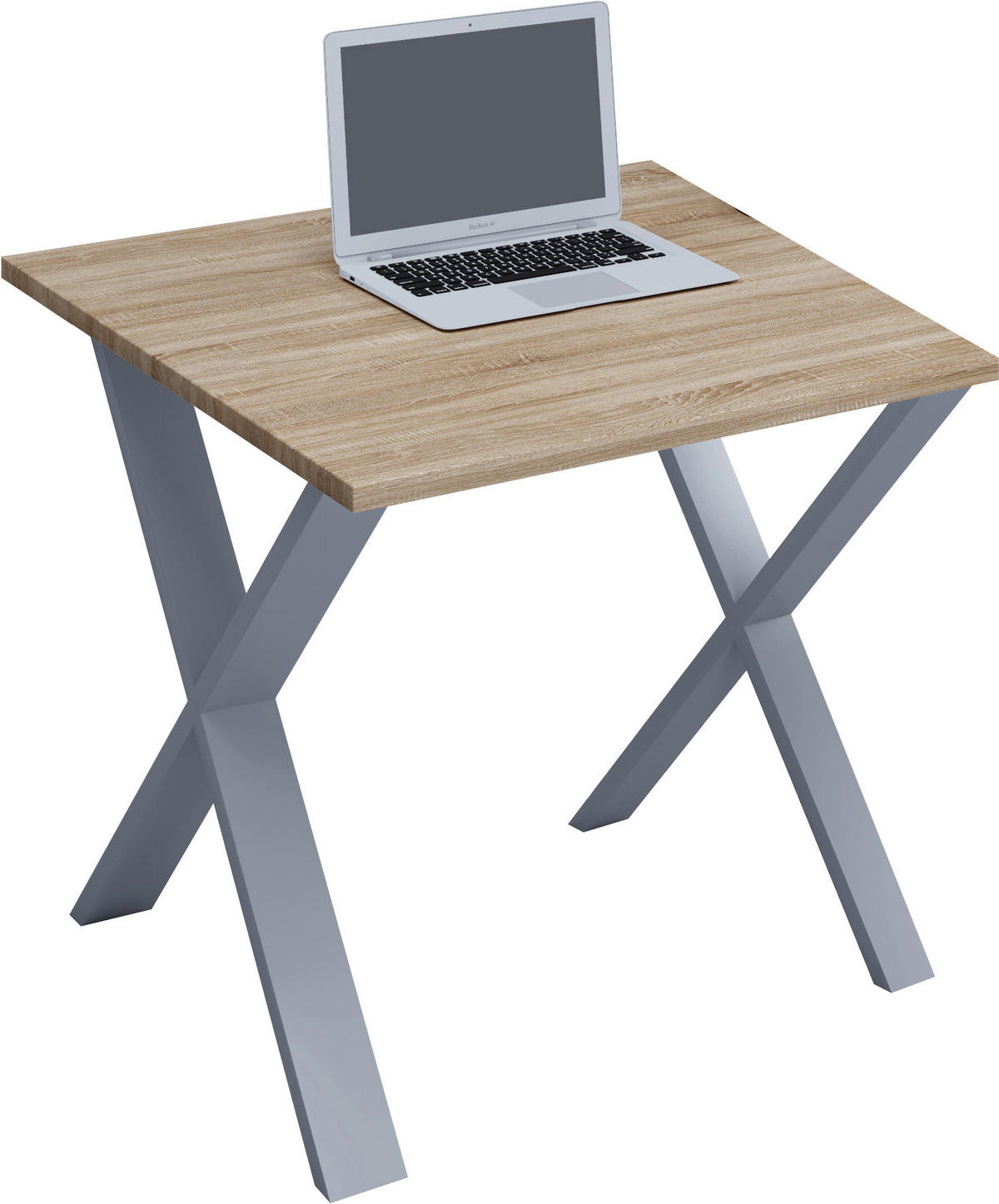 SCHREIBTISCH 80/50/76 cm  in Silberfarben, Sonoma Eiche  - Silberfarben/Sonoma Eiche, Modern, Holzwerkstoff/Metall (80/50/76cm) - MID.YOU