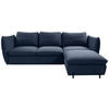 ECKSOFA in Blau  - Blau/Schwarz, Modern, Textil/Metall (262/178cm) - MID.YOU