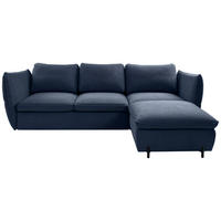 ECKSOFA in Blau  - Blau/Schwarz, Modern, Textil/Metall (262/178cm) - MID.YOU