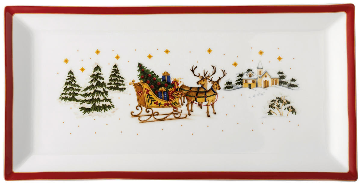 PLATTE Happy Wintertime     - Rot/Weiß, Basics, Keramik (36/15/5cm) - Hutschenreuther