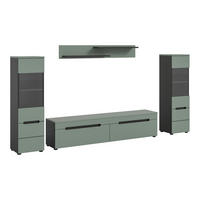 OBÝVACÍ STĚNA  - černá, Design, kompozitní dřevo/plast (272/141/33cm) - Livetastic