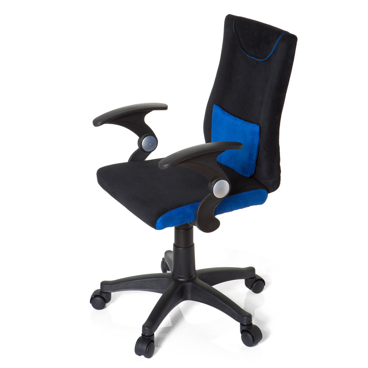 OTOČNÁ ŽIDLE PRO MLÁDEŽ, modrá, černá - modrá/černá, Basics, plast (50/87-97/40cm) - MID.YOU
