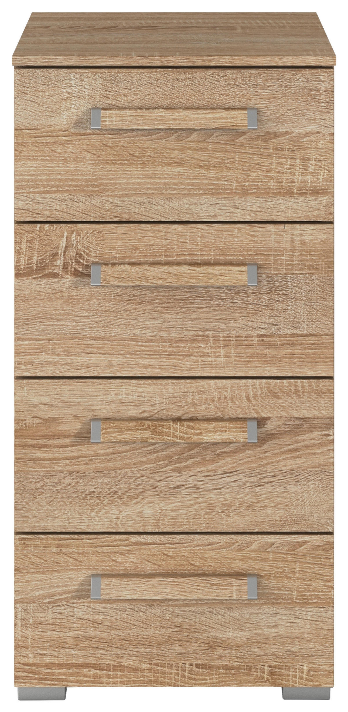 KOMMODE  in 40/81/42 cm  - Silberfarben/Sonoma Eiche, Design, Holzwerkstoff/Kunststoff (40/81/42cm) - Novel
