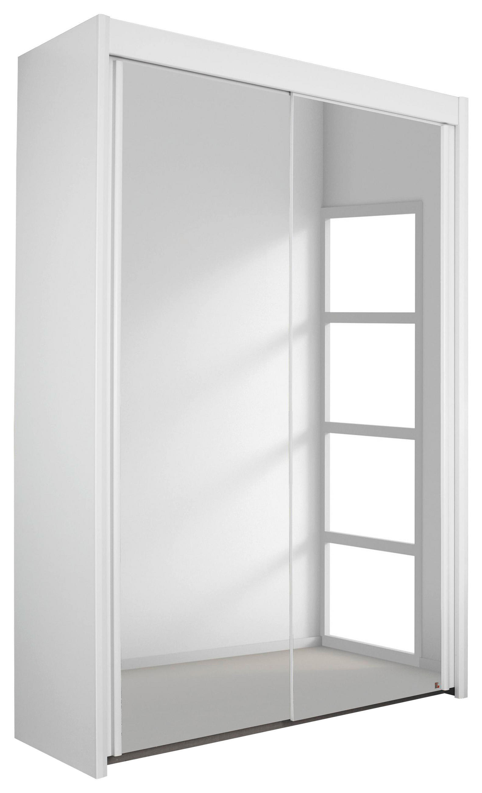 SCHWEBETÜRENSCHRANK 2-türig Weiß - Weiß, Basics, Glas/Holzwerkstoff (181/223/65cm) - Cantus