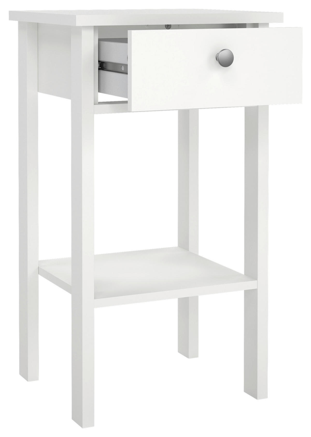 NOČNÍ STOLEK, bílá, 40/70,1/34,2 cm - bílá/barvy stříbra, Moderní, kov/kompozitní dřevo (40/70,1/34,2cm) - MID.YOU