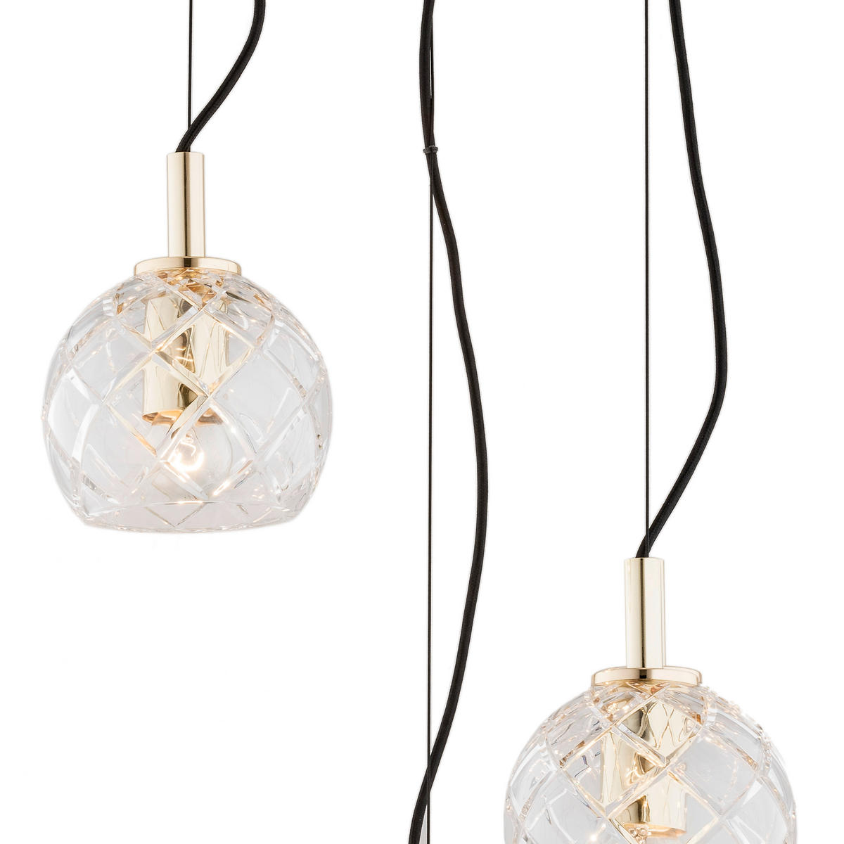 HÄNGELEUCHTE 165/40/40 cm  - Transparent/Messingfarben, KONVENTIONELL, Glas/Metall (165/40/40cm)